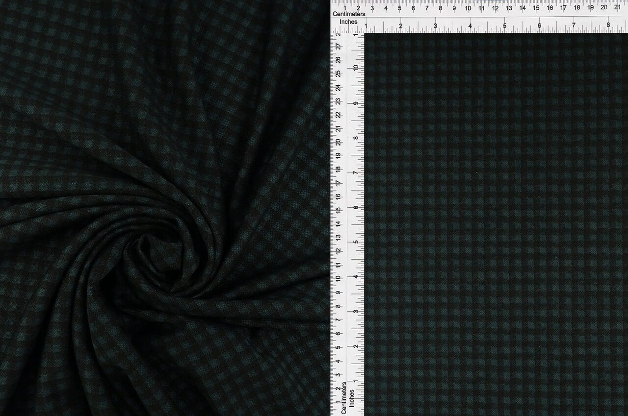 1 Yard Double Knit Plaid Fabric 230 GSM, 81% Polyester 16% Rayon 3% Spandex Blend 58/60" Width